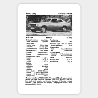 FORD CORTINA - technical data Sticker